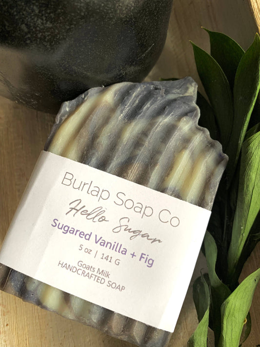 Hello Sugar Sugared Vanilla + Fig Handcrafted Artisan Soap
